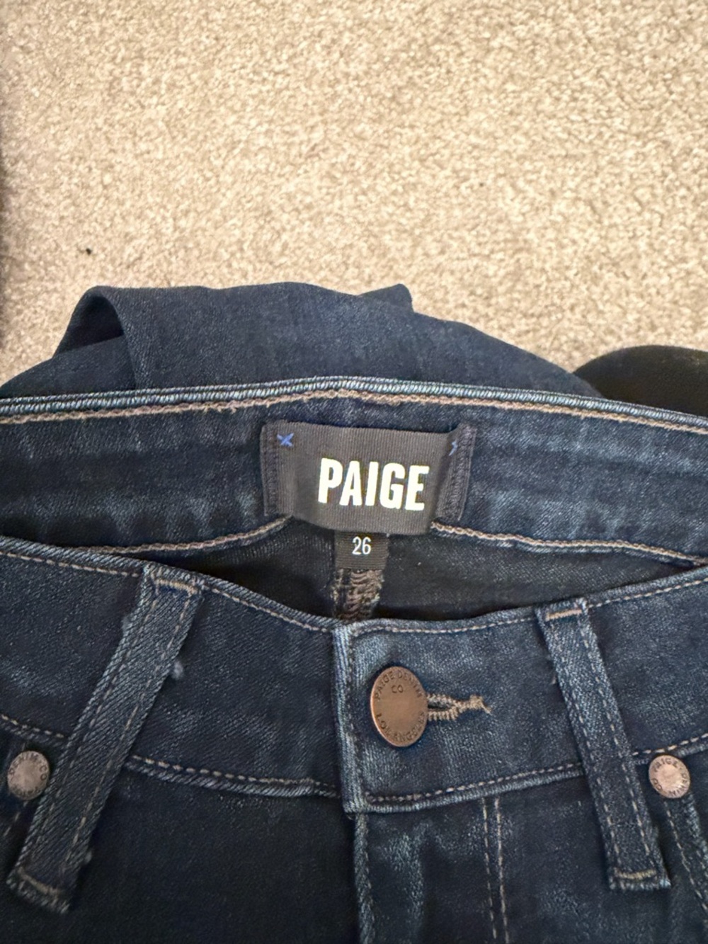 PAIGE Dark Blue Slim Jeans - Size 26